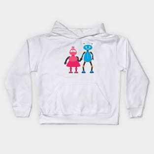 Robot Lovely Couple Kids Hoodie